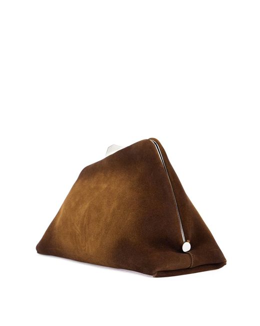 The Attico Brown 'Gradient Suede Day Off Clutch