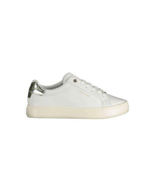 Calvin Klein White Bianco Pelle Sneaker