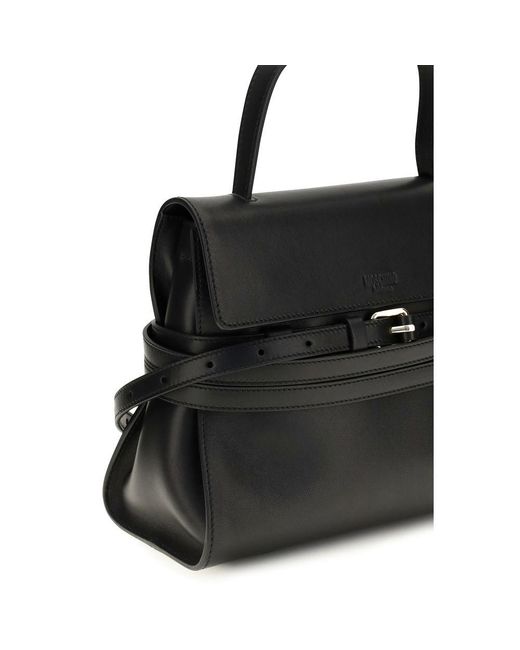 Moschino Black Calf Leather Bos Taurus Shoulder Bag