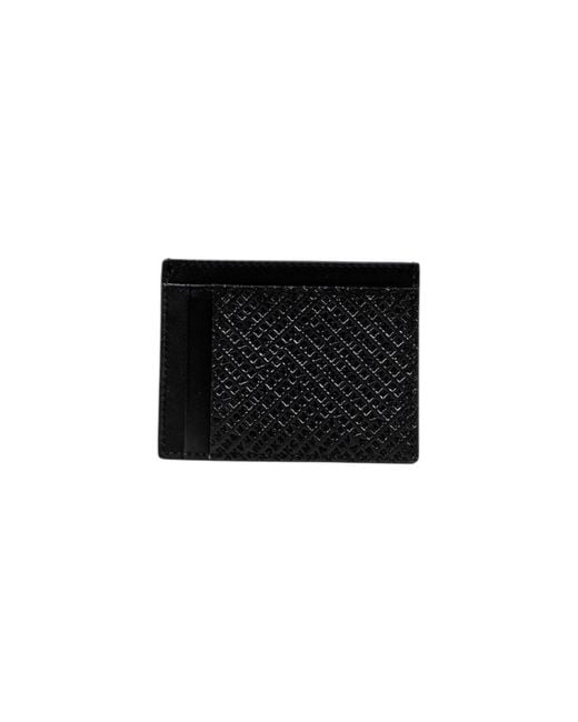 ARMANI EXCHANGE Black Leather Cardholder for men