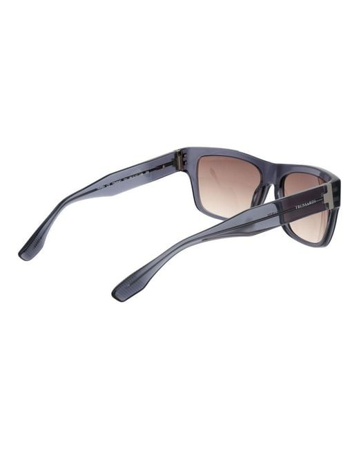Trussardi Blue Gray Acetate Sunglasses for men