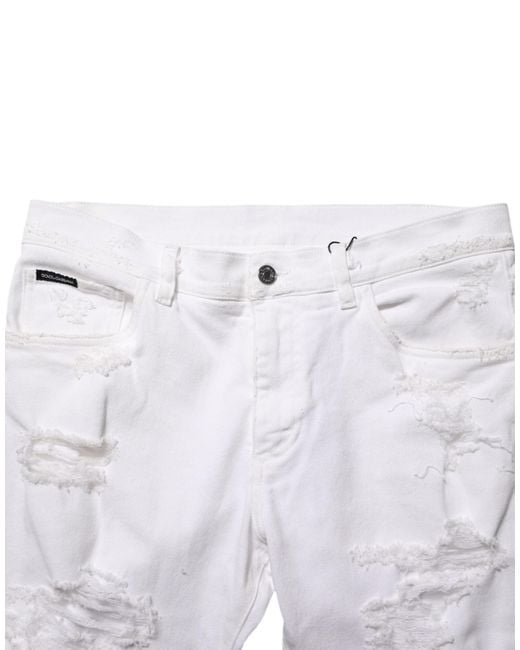 Dolce & Gabbana Blue Ripped Slim Jeans for men