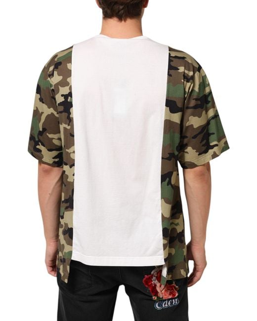 Dolce & Gabbana Black Logo Camouflage Crew Neck T-Shirt for men