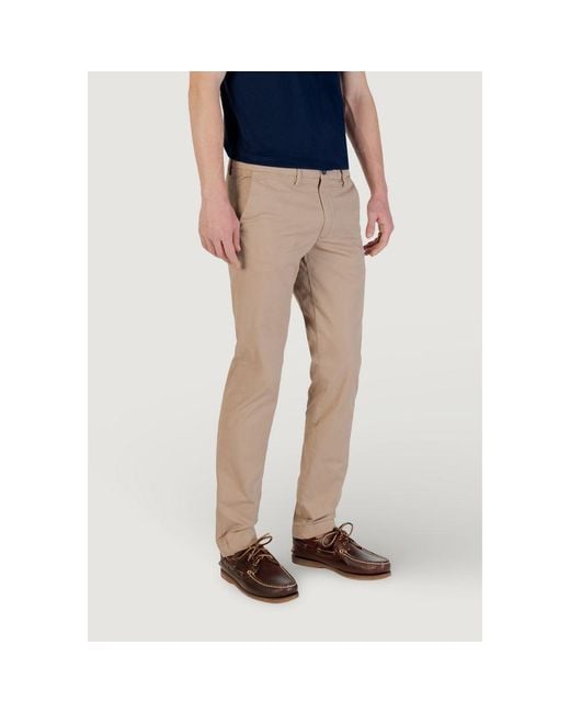 Borghese Blue Beige Cotton Skinny Pants for men