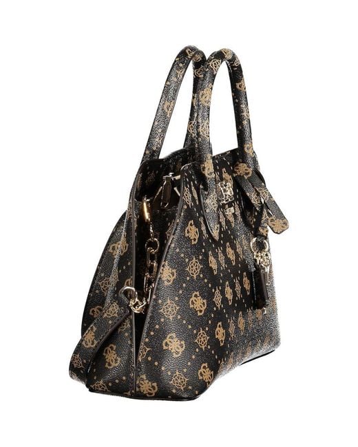 Guess Black Marrone Polyurethane Woman Handbag