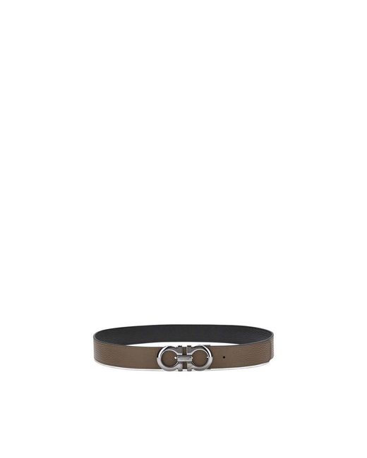 Ferragamo Brown Reversible Leather Belt for men