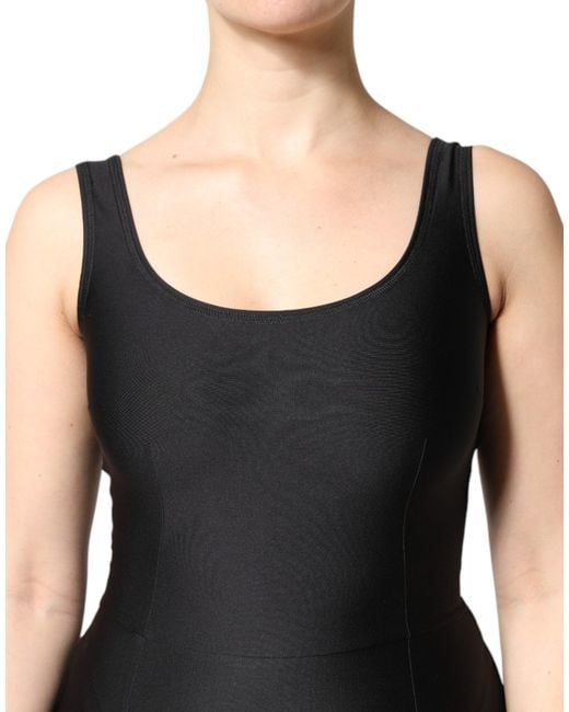 Dolce & Gabbana Black Sleeveless Bodycon Jumpsuit Dress