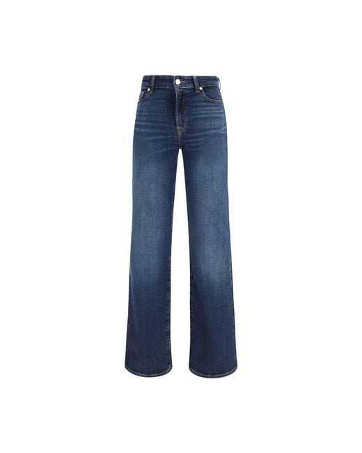 7FOR Blue Cotton Bootcut Jeans