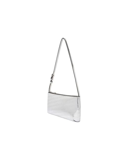 Tommy Hilfiger White Silver Polyethylene Handbag