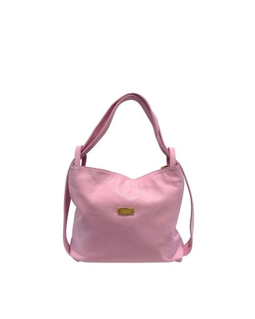 Baldinini Pink Multicolor Cowhide Handbag