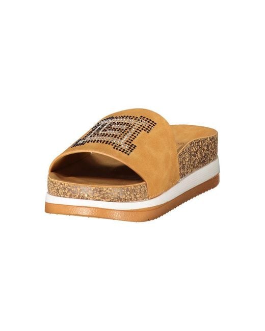 Laura Biagiotti Metallic Brown Polyurethane 's Slipper