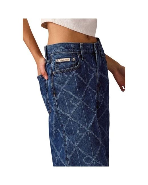 Calvin Klein Blue Cotton Boyfriend Jeans