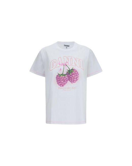 Ganni White Cotton T