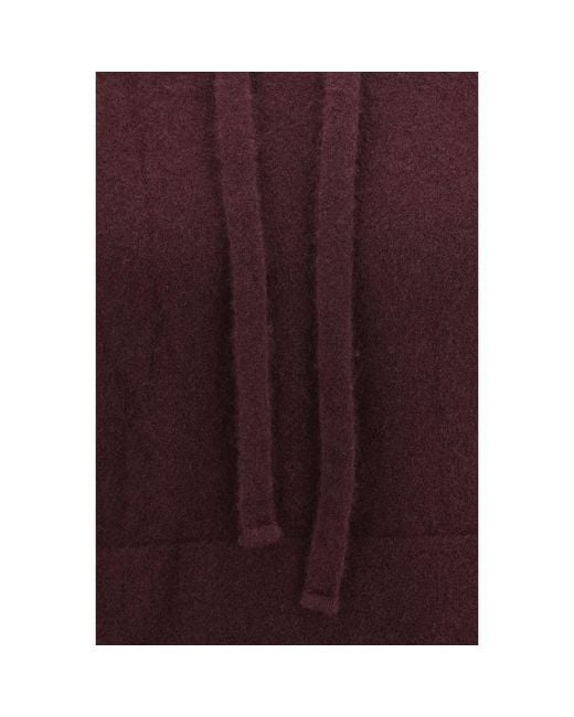 Laneus Purple Bordeaux Cashmere Hoodie for men