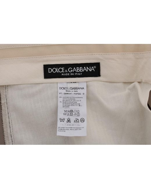 Dolce & Gabbana Brown Cotton Stretch Chinos Pants for men