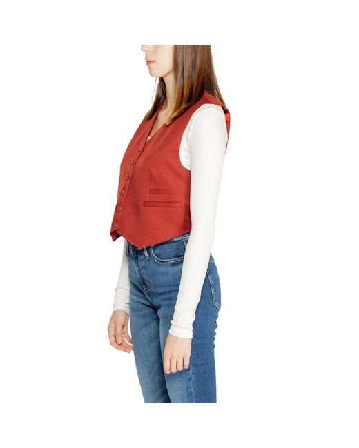 Vero Moda Red Polyester Vest