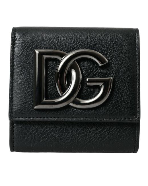 Dolce & Gabbana Black Sleek Lamb Leather Card Holder With Chain Strap for men