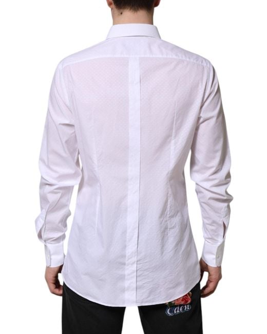 Dolce & Gabbana Purple Cotton Long Sleeves Formal Shirt for men