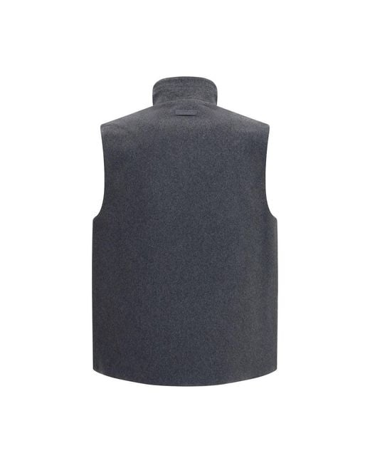 Lardini Blue Gray Wool Oves Aries Sleeveless Jacket for men