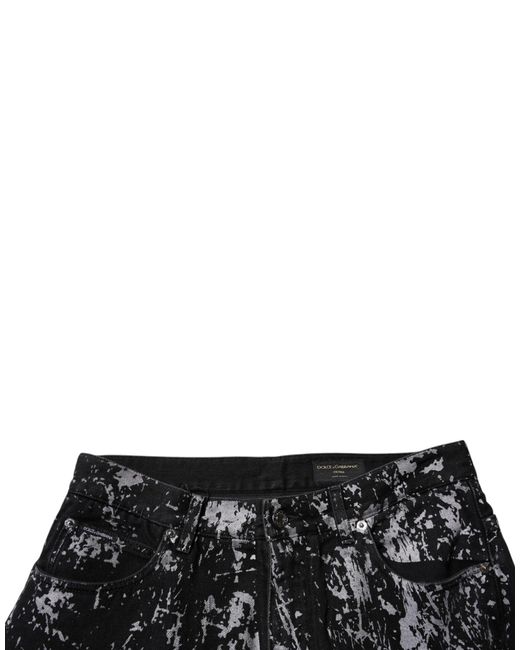 Dolce & Gabbana Black Tie Dye Cotton Straight Men Denim Jeans for men