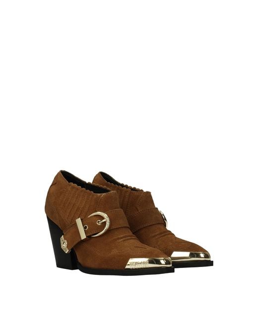 Versace Jeans Brown Leather Ankle Boots