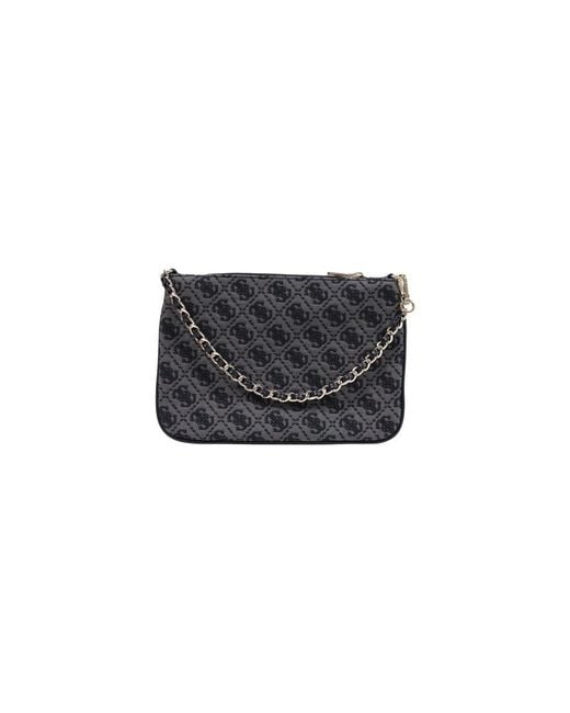 Guess Black Gray Polyester Handbag