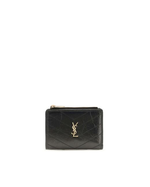 Saint Laurent Black Calf Leather Bos Taurus Wallet