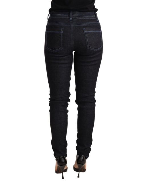 Acht Black Sleek Low Waist Skinny Denim