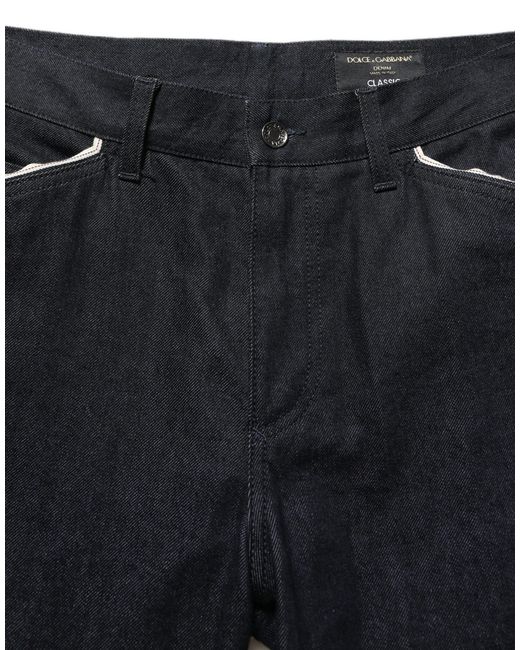 Dolce & Gabbana Black Cotton Mid Waist Classic Men Denim Jeans for men