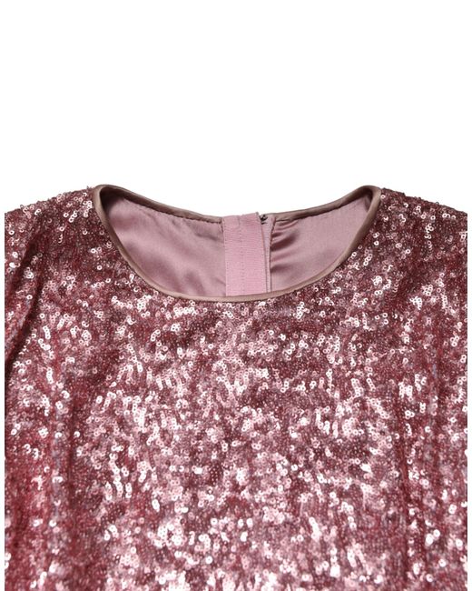 Dolce & Gabbana Pink Sequinned Mermaid Long Gown Dress