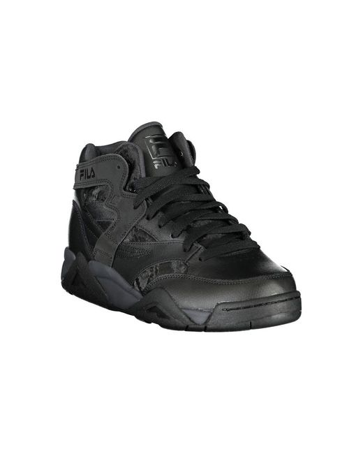 Fila Black High-Top Sports Sneakers With Contrast Details for men