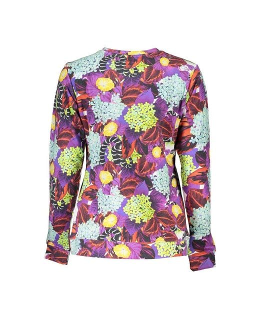 Roberto Cavalli Pink Purple Cotton Sweater
