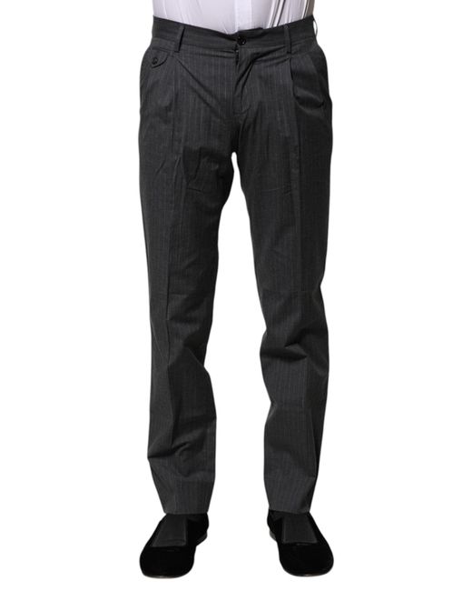 Dolce & Gabbana Black Pinstripe Dress Pants for men