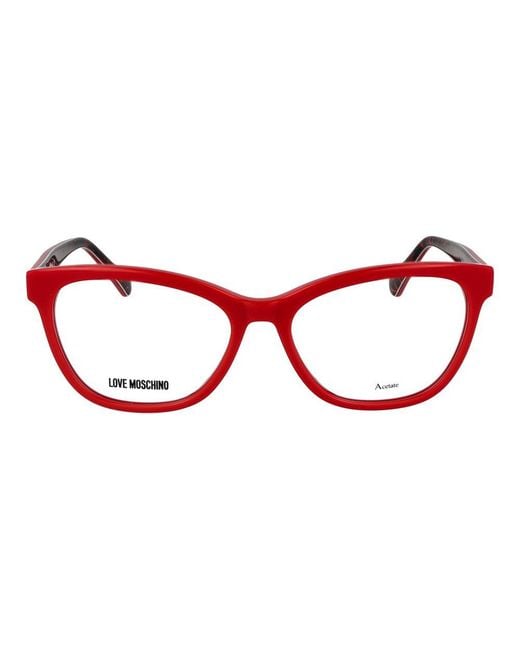 Love Moschino Red Multicolor Acetate Glasses (frames)