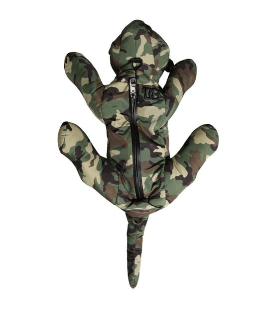 Dolce & Gabbana Green Multicolor Camouflage Animal Silhouette Waist Borse Bag