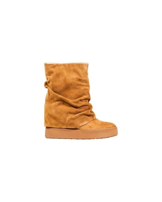 Guess Brown Beige Suede Leather Ankle Boots