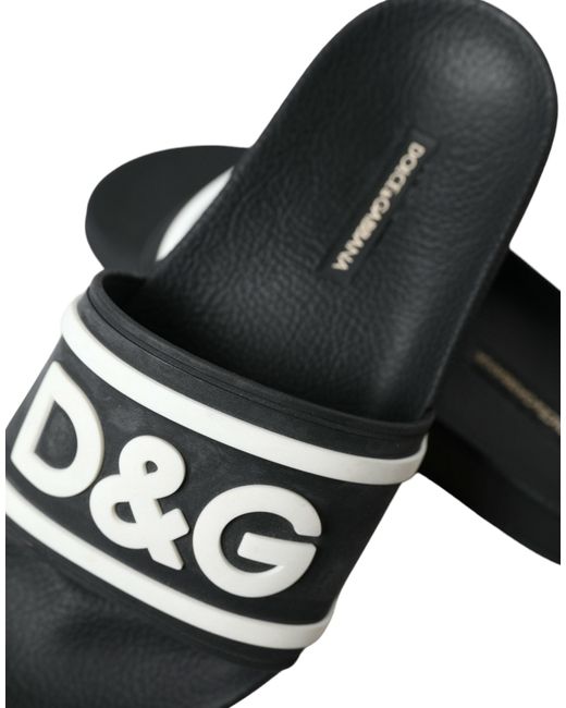Dolce & Gabbana Black Logo Slides for men