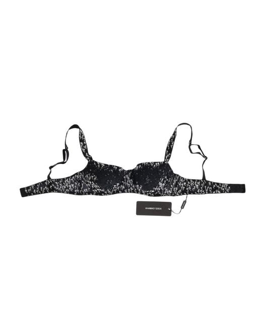 Dolce & Gabbana Black Silk Lace Stretch Underwear Bra