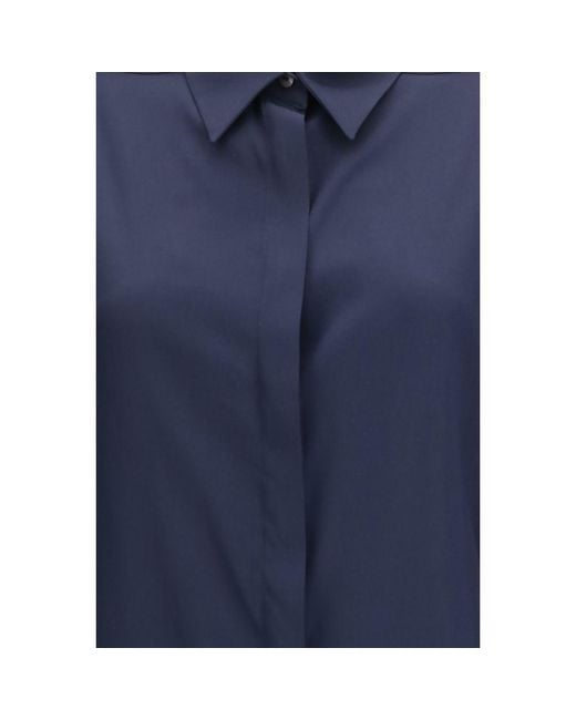 Ella Blue Silk Dress Shirt