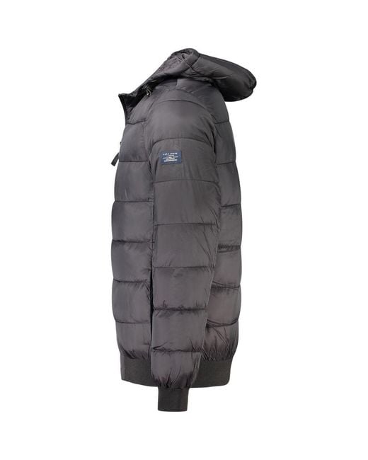 Pepe Jeans Gray Black Polyamide Jackets & Coat for men
