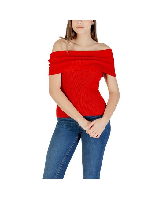 ONLY Red Multicolor Polyester T