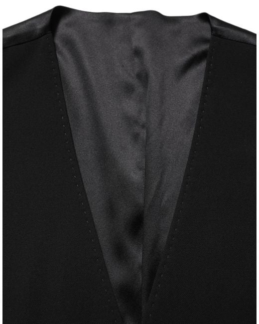 Dolce & Gabbana Black Wool Single Breasted Waistcoat Vest for men