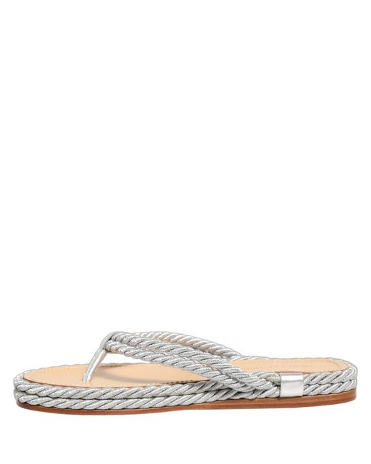 Dolce & Gabbana White Silver Rope Slides Sandals Flip Flops Shoes for men