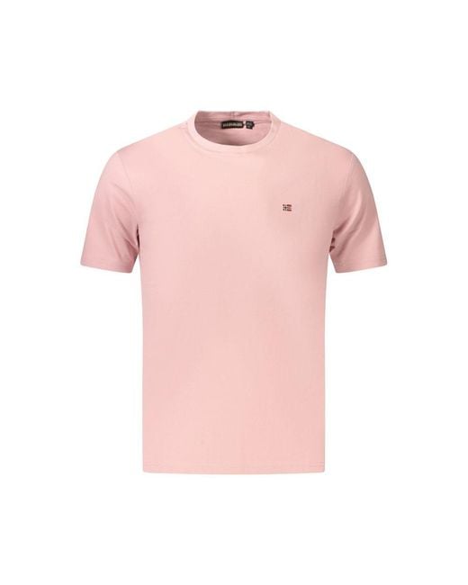Napapijri Pink Rosa Organic Cotton Men T for men
