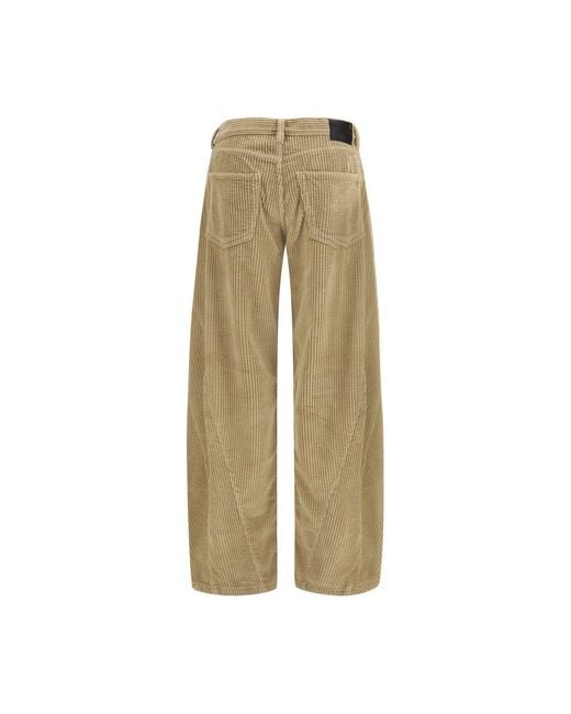 R13 Natural Brown Cotton Relaxed Fit Jeans