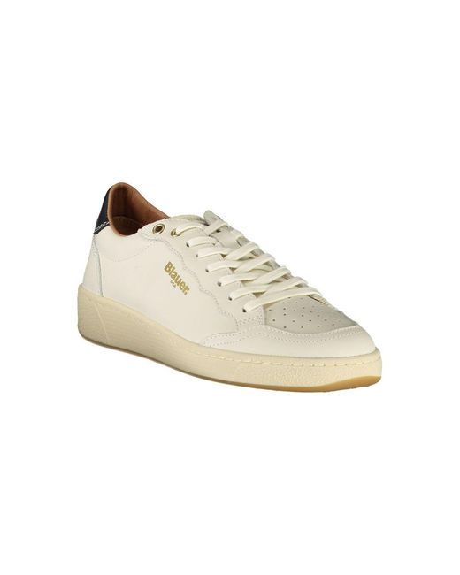 Blauer White Leather Sneaker