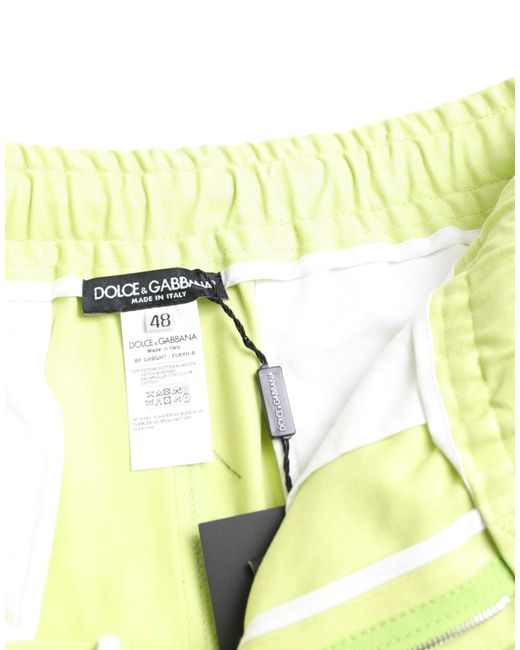 Dolce & Gabbana Green Light Cotton Cargo Bermuda Shorts for men