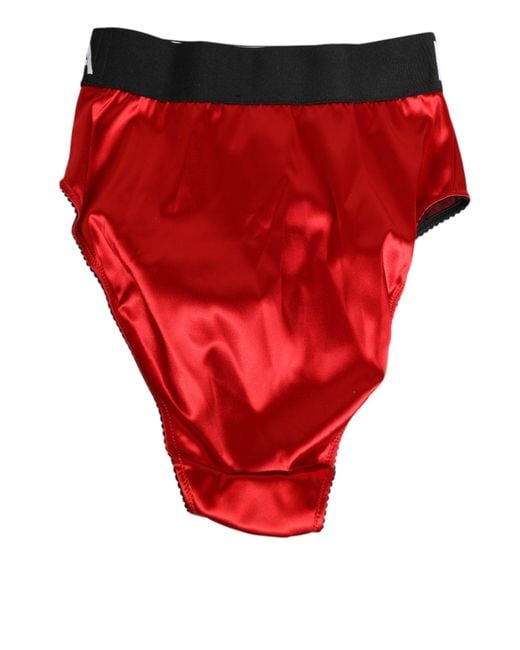 Dolce & Gabbana Red Satin High