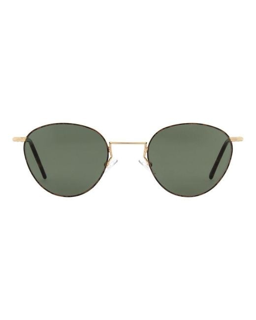 Andy Wolf Brown Gold Metal Sunglasses
