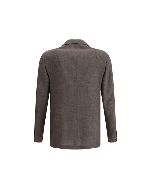 Lardini Gray Blazer Jacket With Iconic Pin for men
